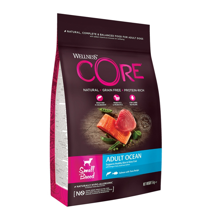 Wellness Core Xira Trofi Skulou Adult Original Small Breed Solomos & Tonos 5Kg